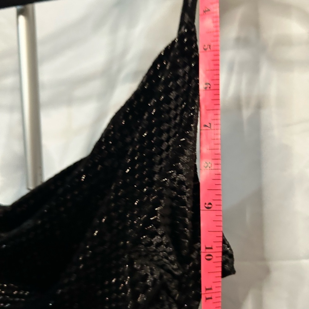 Laundry By Shelli Segal Black Glitter velvet midi dress - Picture 9 of 11